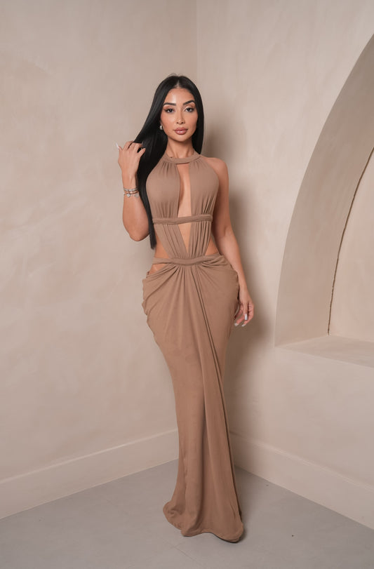 Briella Nude Maxi Dress