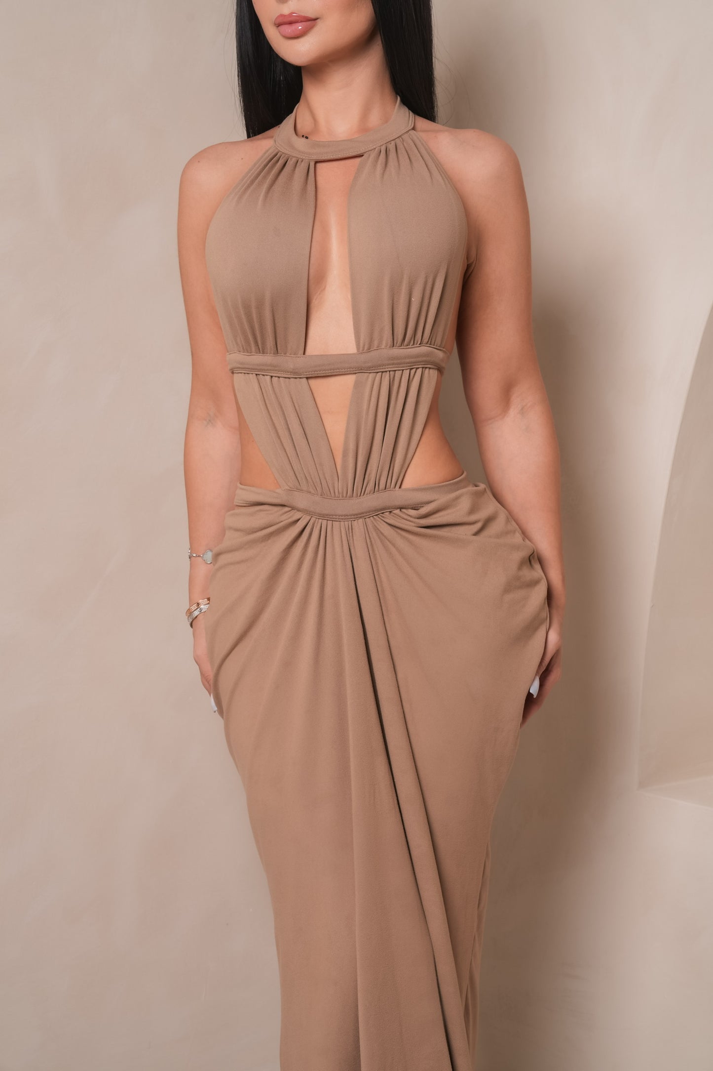 Briella Nude Maxi Dress