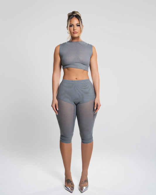 Light Grey Capri Set