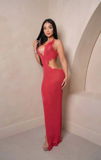 Athena Red Maxi Dress