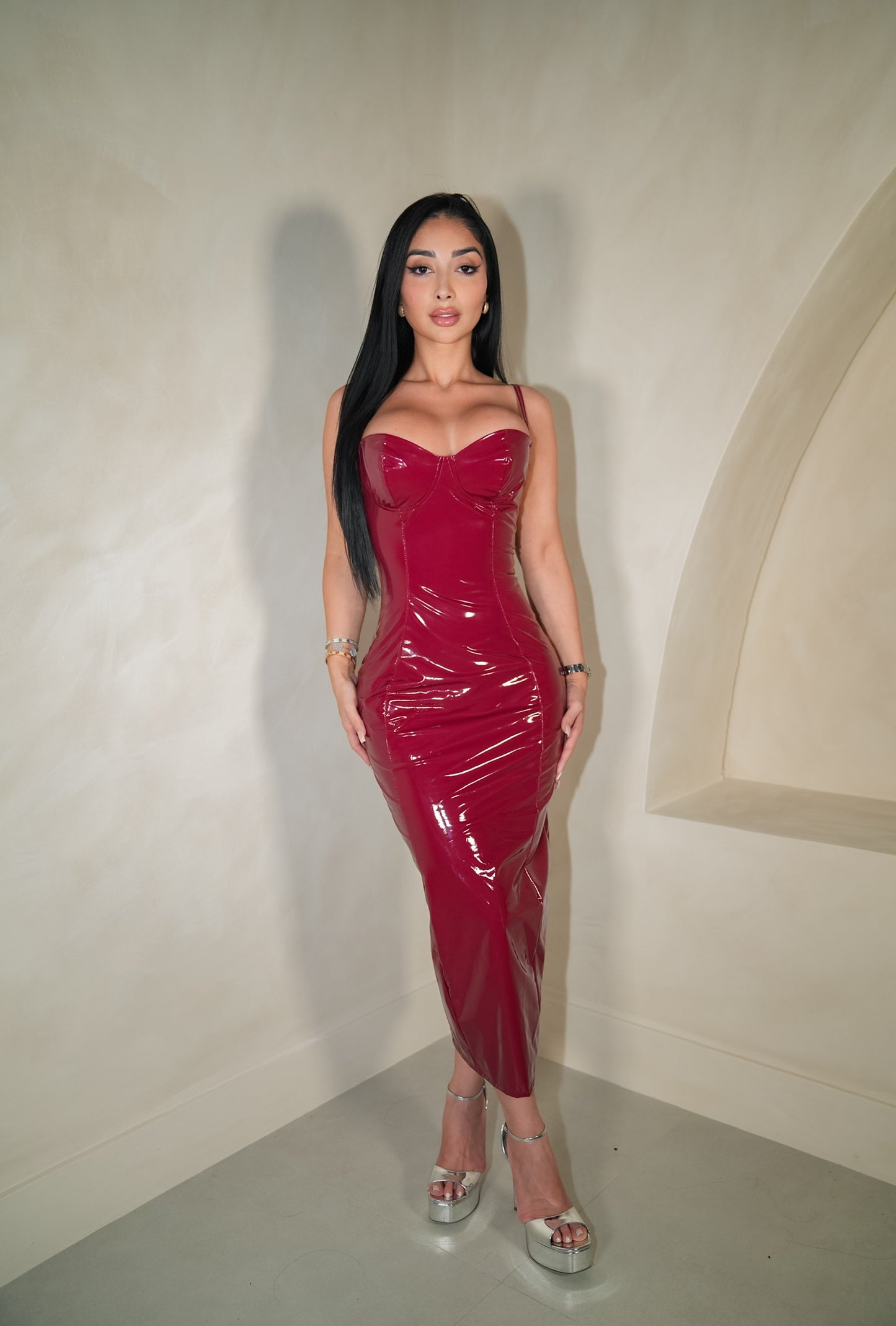 Kylie Burgundy Dress