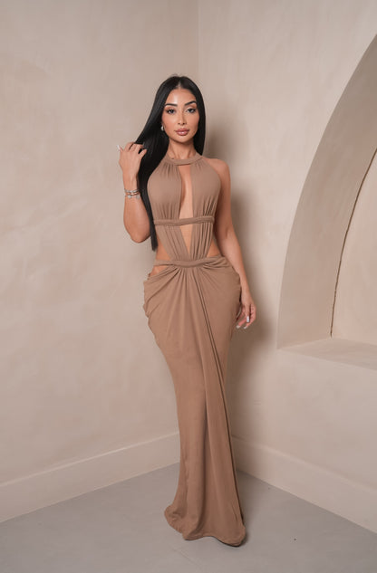 Briella Nude Maxi Dress