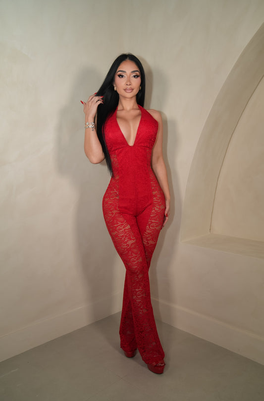 Britney Red Jumpsuit