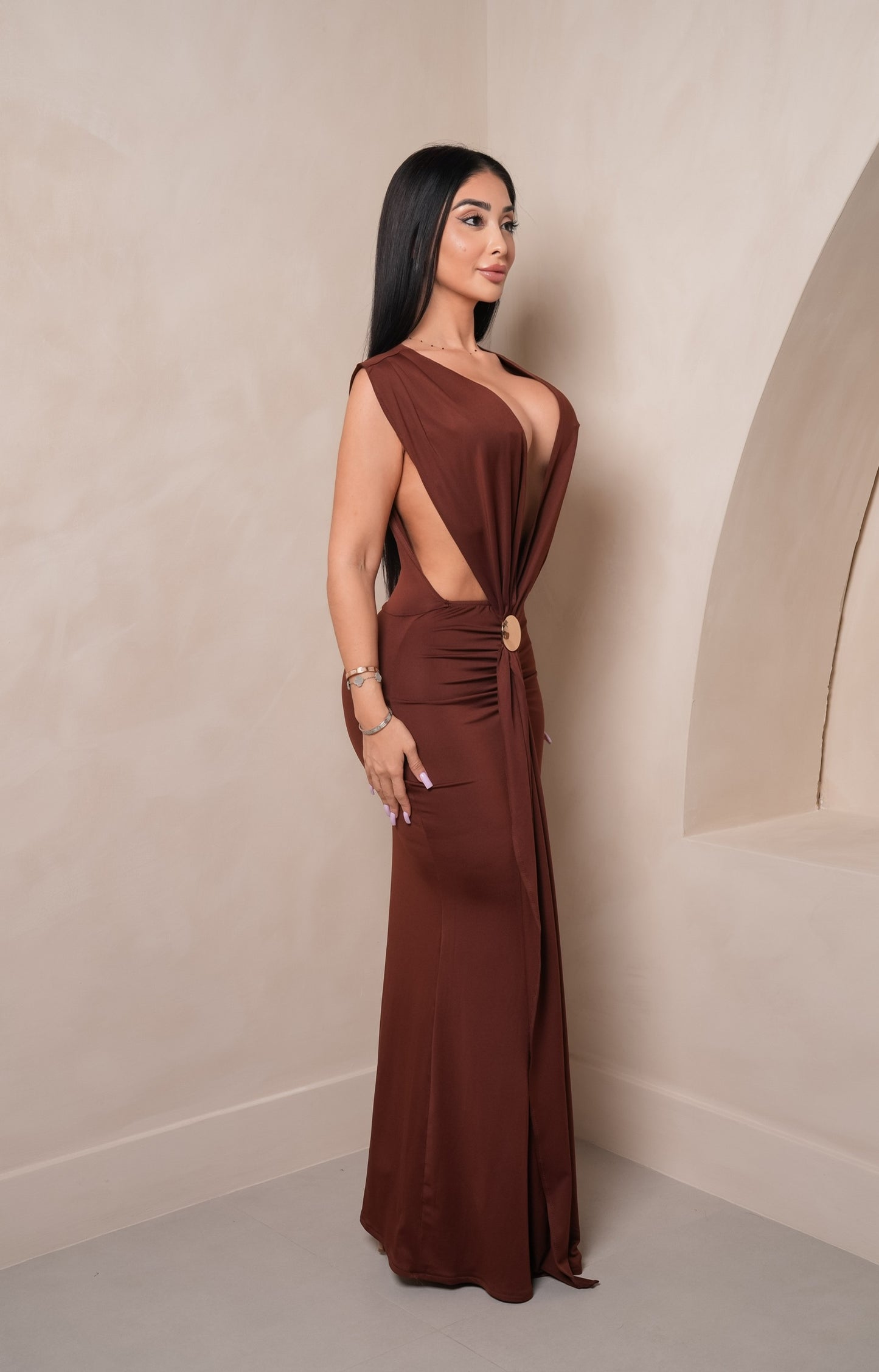 Minerva Brown Dress