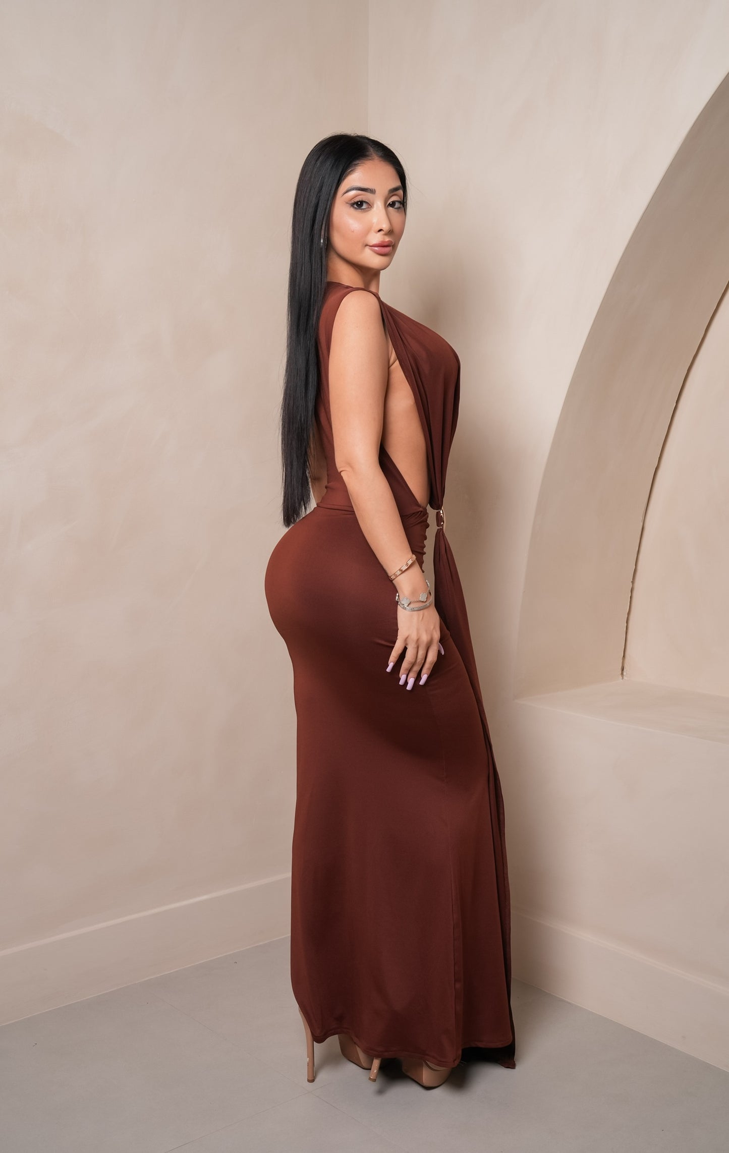 Minerva Brown Dress