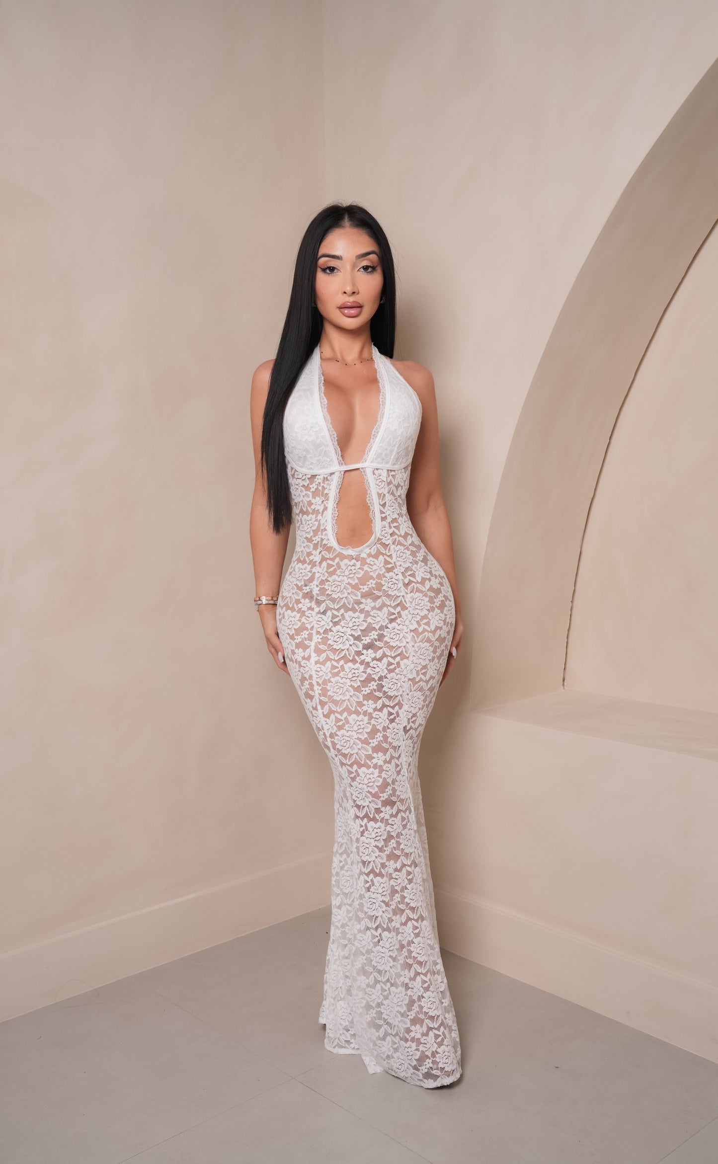 Sabrina White Maxi Dress