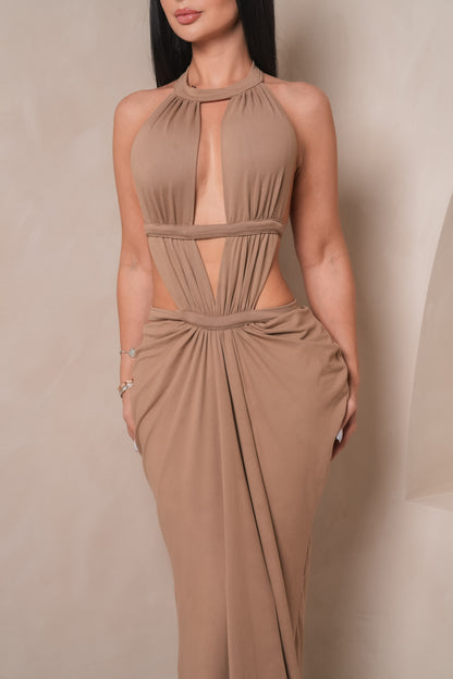 Briella Nude Maxi Dress