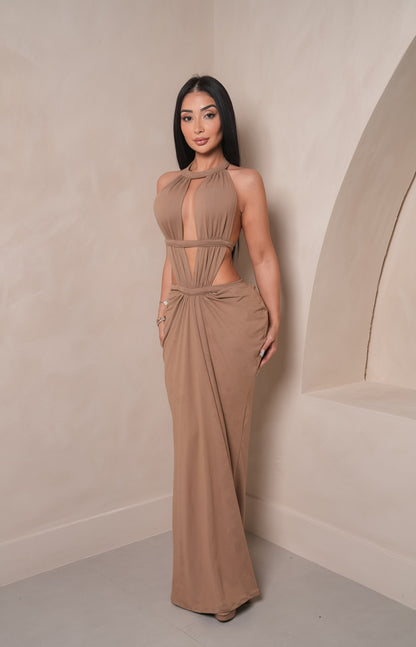 Briella Nude Maxi Dress