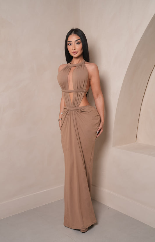 Briella Nude Maxi Dress