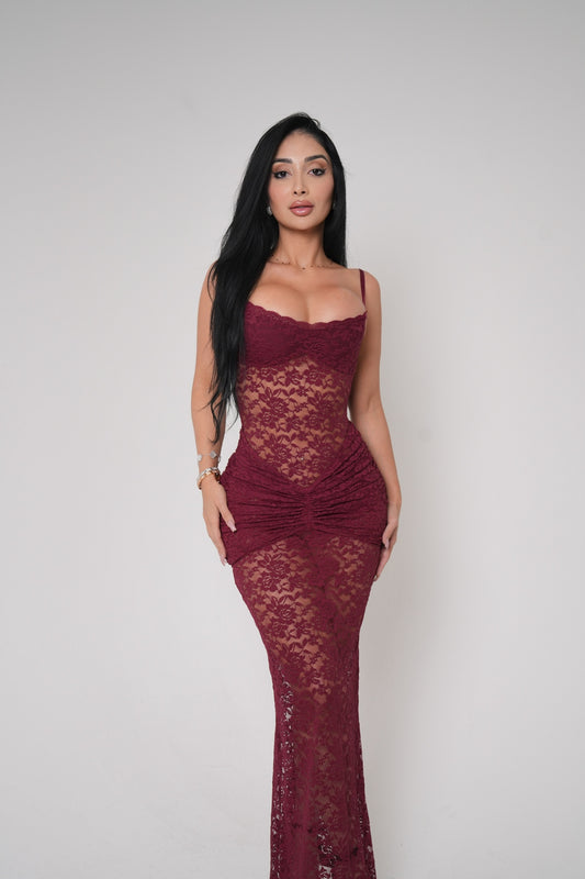 Mel Burgundy Dress
