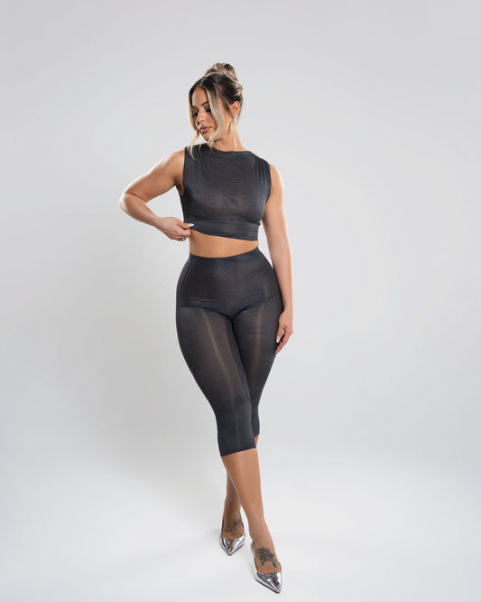 Charcoal Capri Set