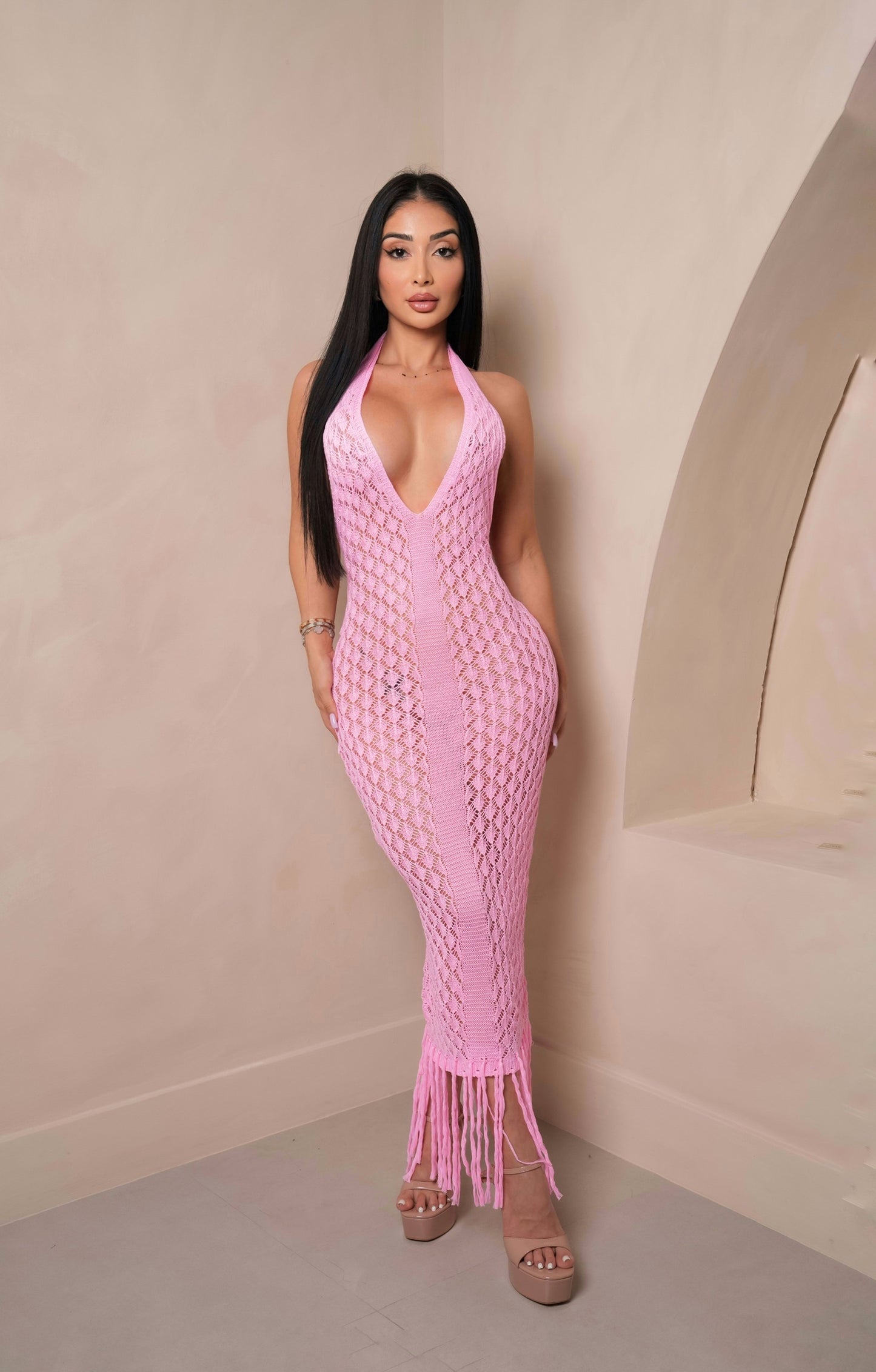 Amy Pink Beach Dress
